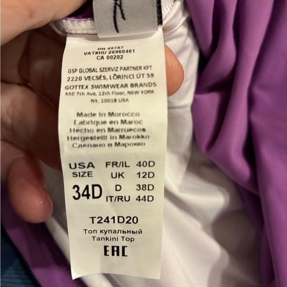 NWT Profile by Gottex Women's Standard Tutti Frutti D-Cup Twist Tankini Top 34D - Picture 9 of 10